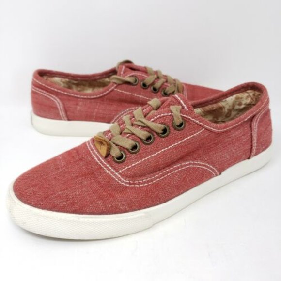 Margaritaville Shoes - Margaritaville Women's Canvas Sneakers Size 9.5 Red Lace-Up Flats Comfort Shoes